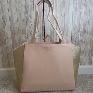 Jimmy Choo Blush Pink and Glitter Gold Tote